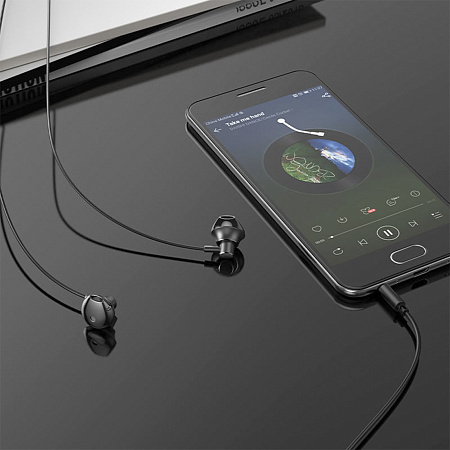 Проводные наушники M75 Belle Universal earphones, HOCO, черные