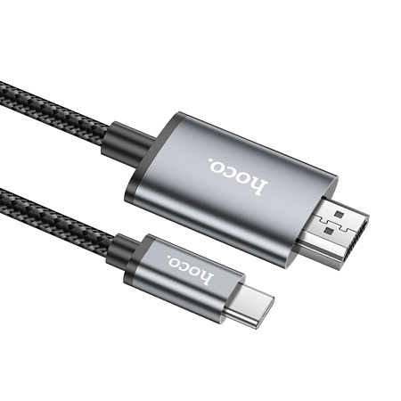 HDMI кабель на Type-C, UA27, HOCO, 2м, металлический серый