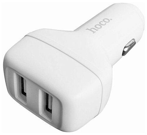 Автомобильное зарядное устройство, 2 USB 2.4A (Z36), usb cable Type-C, HOCO, белый