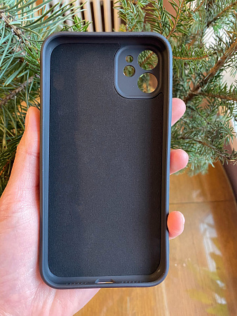 Чехол силиконовый для iPhone 12 (6.1), с держателем, X-CASE, черный