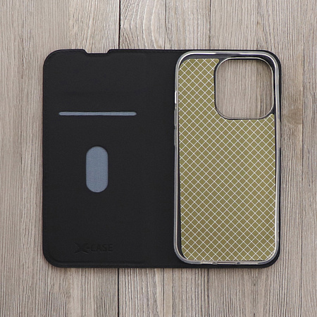 Чехол-книжка для iPhone 14 Pro, X-CASE, боковой, черный