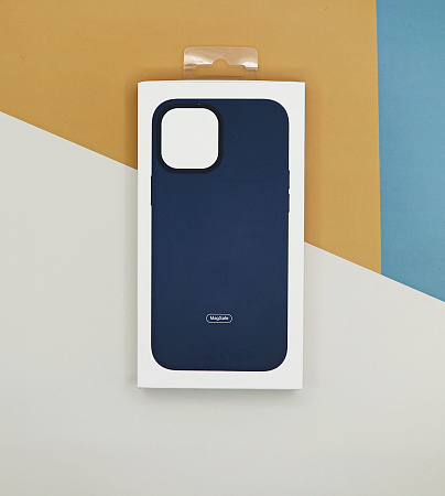 Чехол-накладка для iPhone 14 Pro, экокожа, магнитный (MagSafe), синий