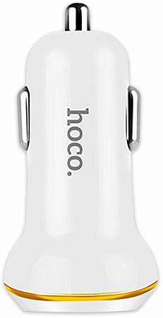 Автомобильное зарядное устройство, 2 USB 2.1A (Z1), usb cable lightning, HOCO, белый