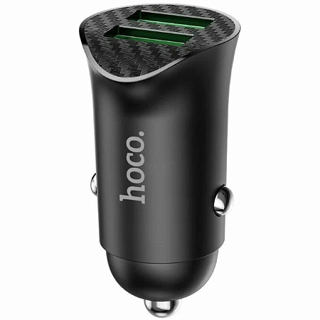 Автомобильное зарядное устройство, 2 USB 3.0 QC (Z39), 18W, HOCO, черный