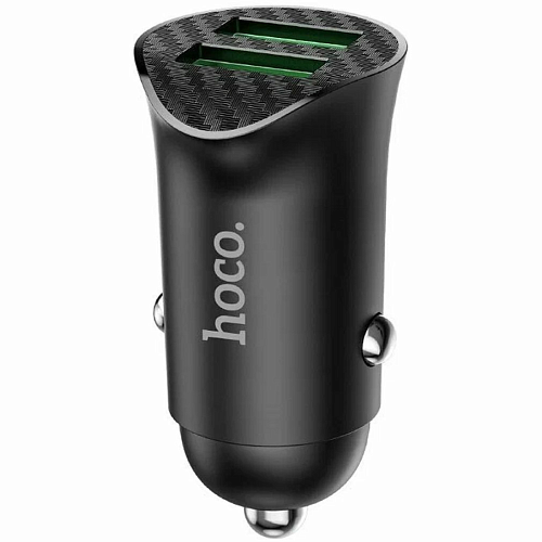Автомобильное зарядное устройство, 2 USB 3.0 QC (Z39), 18W, HOCO, черный