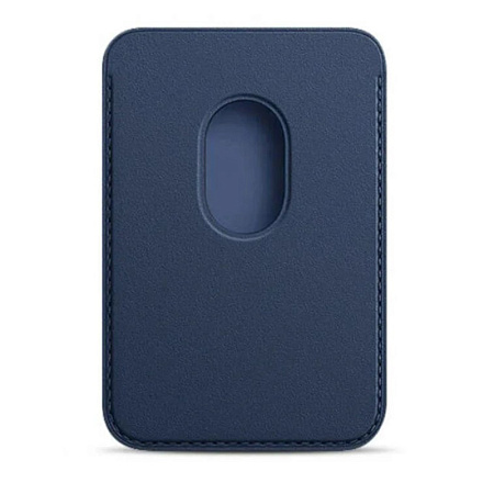 Чехол для карт (MagSafe), без лого, экокожа, X-CASE, синий