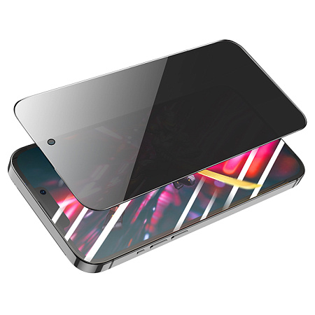 Защитное стекло для iPhone 15/16, A34 Plus, HOCO, Антишпионское стекло, черное