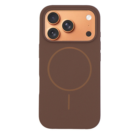 Чехол-накладка для iPhone 17 Pro Max, Silicon Case, магнитный (MagSafe), без лого, X-CASE, коричневый