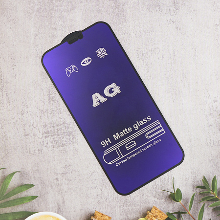 Защитное стекло на iPhone 12 (6.1)/12 PRO (6.1), Anti-blue ray матовый черный, X-CASE