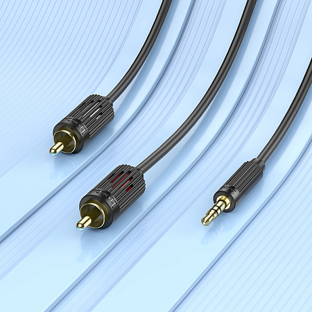Кабель с Jack 3.5 на RCA, UPA28, HOCO, колокольчики, черный