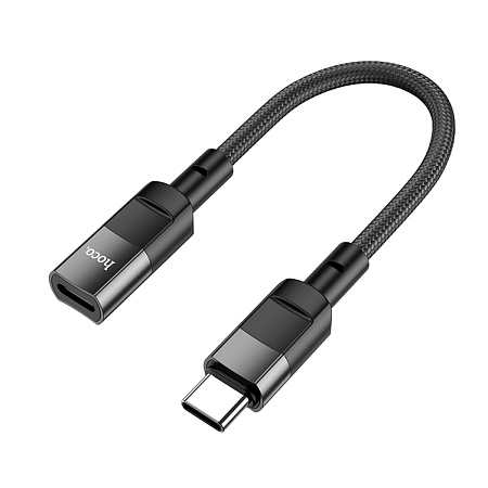 Кабель с Type-C (папа) на Lightning (мама), 0.1 m, HOCO, U107, черный