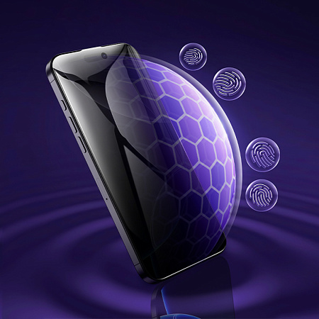 Защитное стекло для iPhone 16 Pro/17, A777 Plus, HOCO, антишпионское, черное