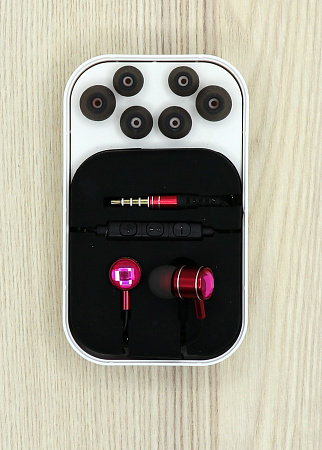 Наушники Mosidun M3 Metal, Premium, черные с розовым