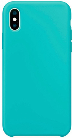 Чехол-накладка для iPhone X/XS, Silicon Case, бирюзовый