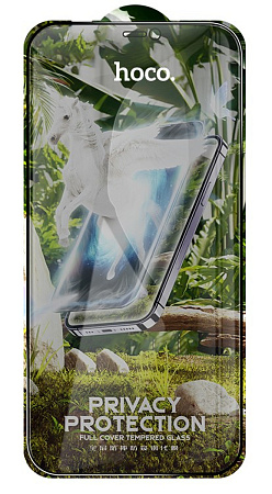 Защитное стекло на iPhone 12 Pro Max (6.7) G11, HOCO, Full screen HD privacy protection tempered glass, черное