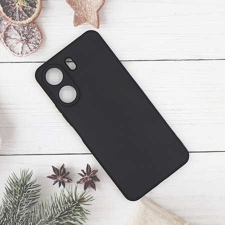 Чехол силиконовый для Xiaomi Redmi 13C (4G)/Redmi 13C (5G)/Poco C65, с микрофиброй вну, с защитой камеры, X-CASE, черный