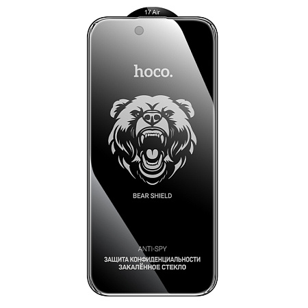 Защитное стекло для iPhone 17 Air, A777 Plus, HOCO, антишпионское, черное