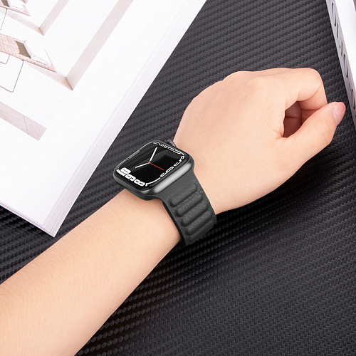 Ремешок на руку для Apple Watch 38/40/41/42 мм, HOCO, WA23, под кожу магнитный, черный