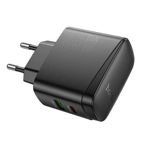 Сетевое зарядное устройство, 1 PD 65W + 1 USB 18W (CS63A), HOCO, черный