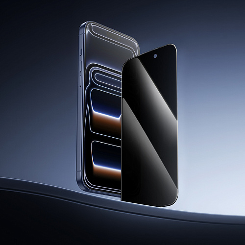 Защитное стекло для iPhone 18 Pro Max/17 Pro Max, G777 Plus, HOCO, anti-static, антишпион, черное
