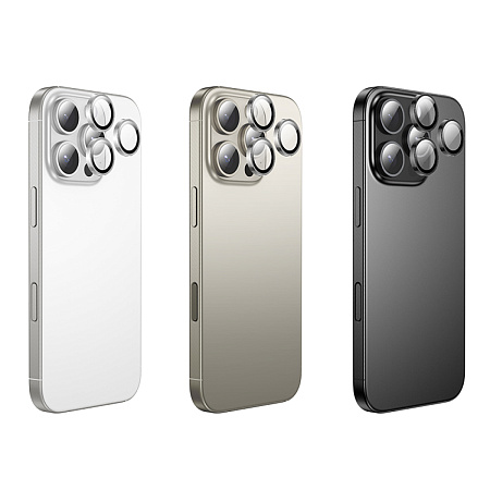 Защитное стекло для iPhone 16 Pro/16 Pro Max, V12 Plus, HOCO, на заднюю камеру, титановое золото