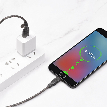 USB Кабель Micro, HOCO, U73, силиконовый, черный