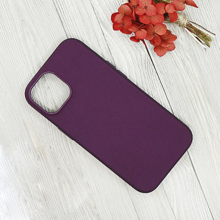 Чехол-накладка для iPhone 15, тканевый, магнитный (MagSafe), без лого, X-CASE, винный