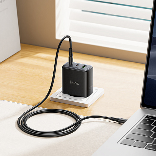 Сетевое зарядное устройство, 2 PD 65W + 1 USB 3.0 QC (C160A), HOCO, цвет черный
