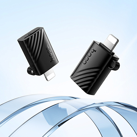 Картридер Lightning, HB53, HOCO, поддержка microSD карт, черный