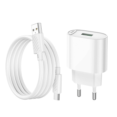 Сетевое зарядное устройство, 1 USB 3.0A 18W (C109A), HOCO, Type-C, белый