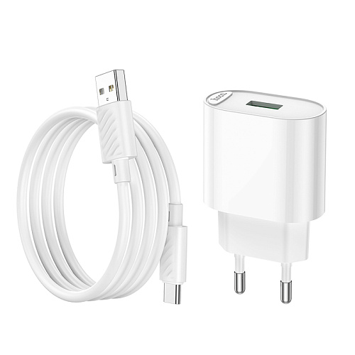 Сетевое зарядное устройство, 1 USB 3.0A 18W (C109A), HOCO, Type-C, белый