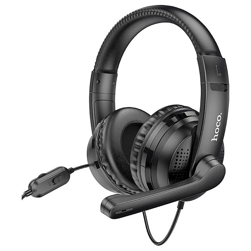 Проводные наушники W103, HOCO, игровые с микрофоном, черные