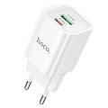 Сетевое зарядное устройство, 1 PD 30W + 1 USB 3.0 QC (C149A), HOCO, мини, белый