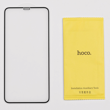 Защитное стекло на iPhone XS Max/11 Pro Max (G5), HOCO, Full screen silk screen HD, черное