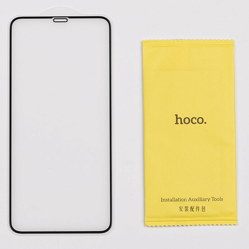 Защитное стекло на iPhone XS Max/11 Pro Max (G5), HOCO, Full screen silk screen HD, черное