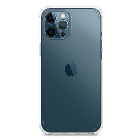 Чехол силиконовый для iPhone 12 Pro Max (6.7), усиленные края,с защитой камеры, X-CASE, прозрачный