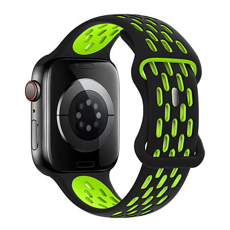 Ремешок на руку для Apple Watch 44/45/46/49 мм, силиконовый, Flexible series, WA19, HOCO, черный с желтым