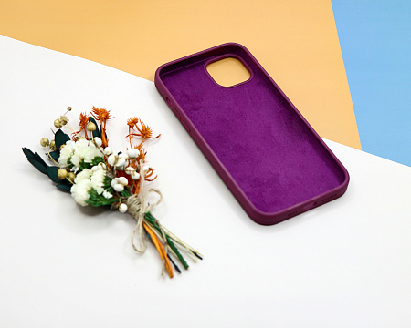 Чехол - накладка для iPhone 12/12 Pro, Silicon Case, без лого, винный