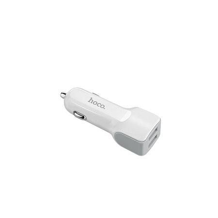 Автомобильное зарядное устройство, 2 USB 2.4A (Z23), usb cable lightning, HOCO, белый