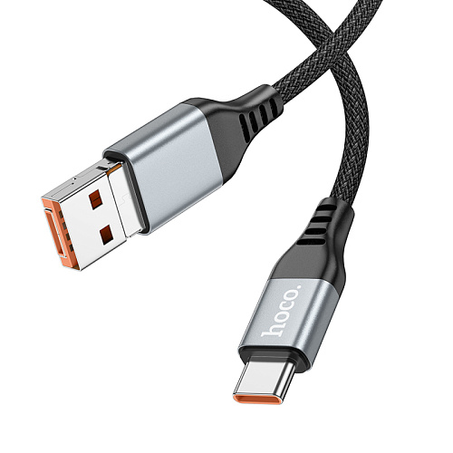 Кабель Type-C/USB-A на Type-C, 2 в 1, HOCO, U128, 1.2м, 60W, черный