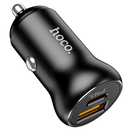 Автомобильное зарядное устройство, 1 USB QC3.0+1 PD 30W (NZ5), HOCO, черный
