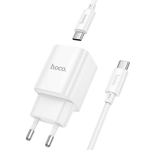 Сетевое зарядное устройство, 1 PD 30W + 1 USB 3.0 QC (C149A), HOCO, Type-C to Type-C, мини, белый