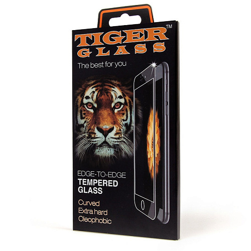 Защитное стекло на iPhone 6/6S, 3D Tiger Glass, белое, с олеофобным покрытием