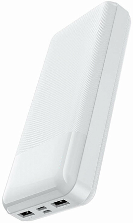Универсальный Доп. Аккумулятор 20000mAh, J72A, HOCO, 2 USB (5V/2.0A), белый