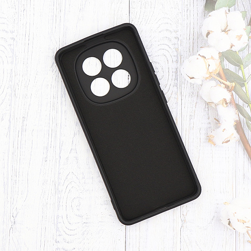 Чехол силиконовый для Xiaomi Redmi Note 14 Pro Plus, с микрофиброй внутри, с защитой камеры, X-CASE, черный