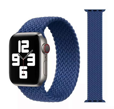 Ремешок на руку для Apple Watch 42/44/45/49 мм, нейлоновый эластичный №12, синий