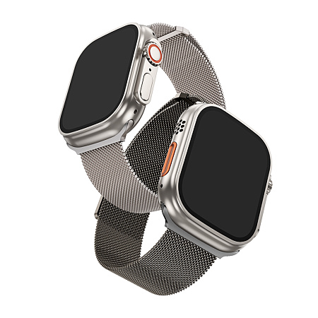Ремешок на руку для Apple Watch 44/45/46/49 мм, HOCO, AS101, Milanese loop, магнитный, серый