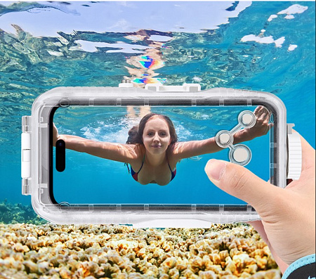 Чехол для дайвинга для IPhone 15 Pro Max/15Pl/14M/14Pl/13PM/12PM/11PM, 40 м погружение, вакуумный,PULUZ