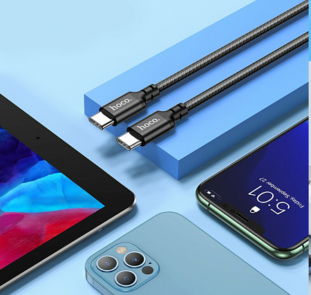 Кабель Type-C на Type-C, HOCO, X14, Fast Charge 60W, черный