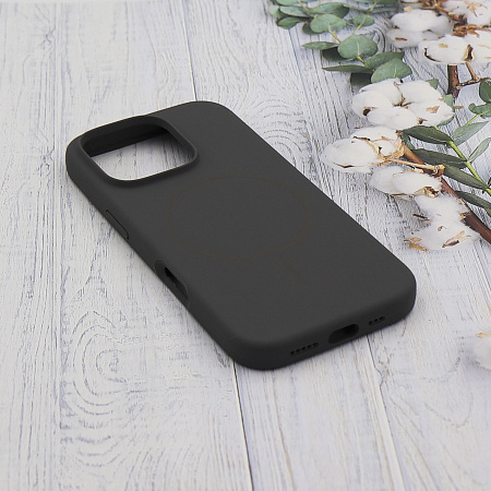 Чехол-накладка для iPhone 16 Pro, Silicon Case, магнитный (MagSafe), без лого, X-CASE, угольно-серый